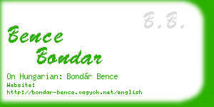 bence bondar business card